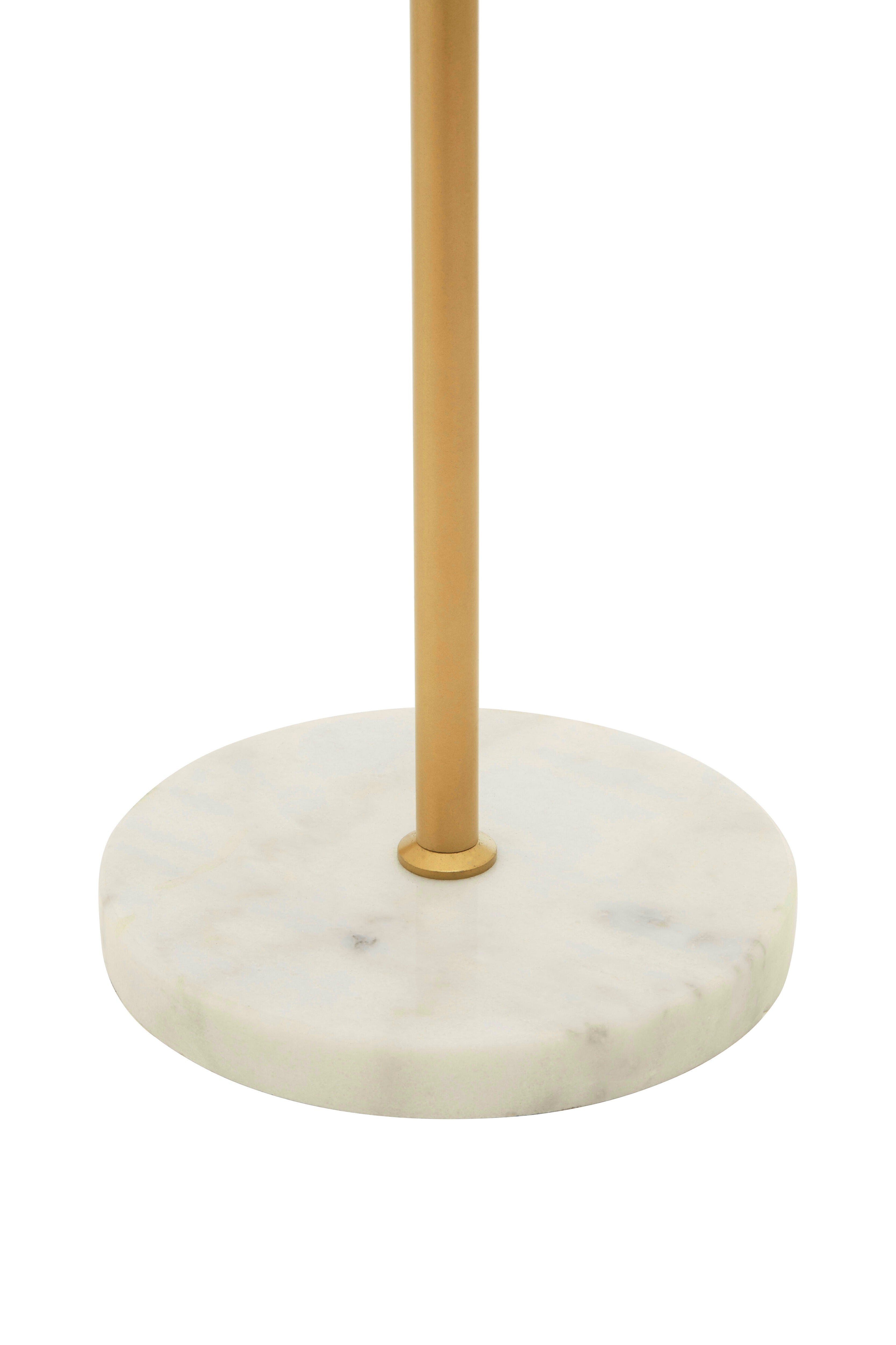 Kidston Gold Finish Metal Floor Lamp with White Marble Base